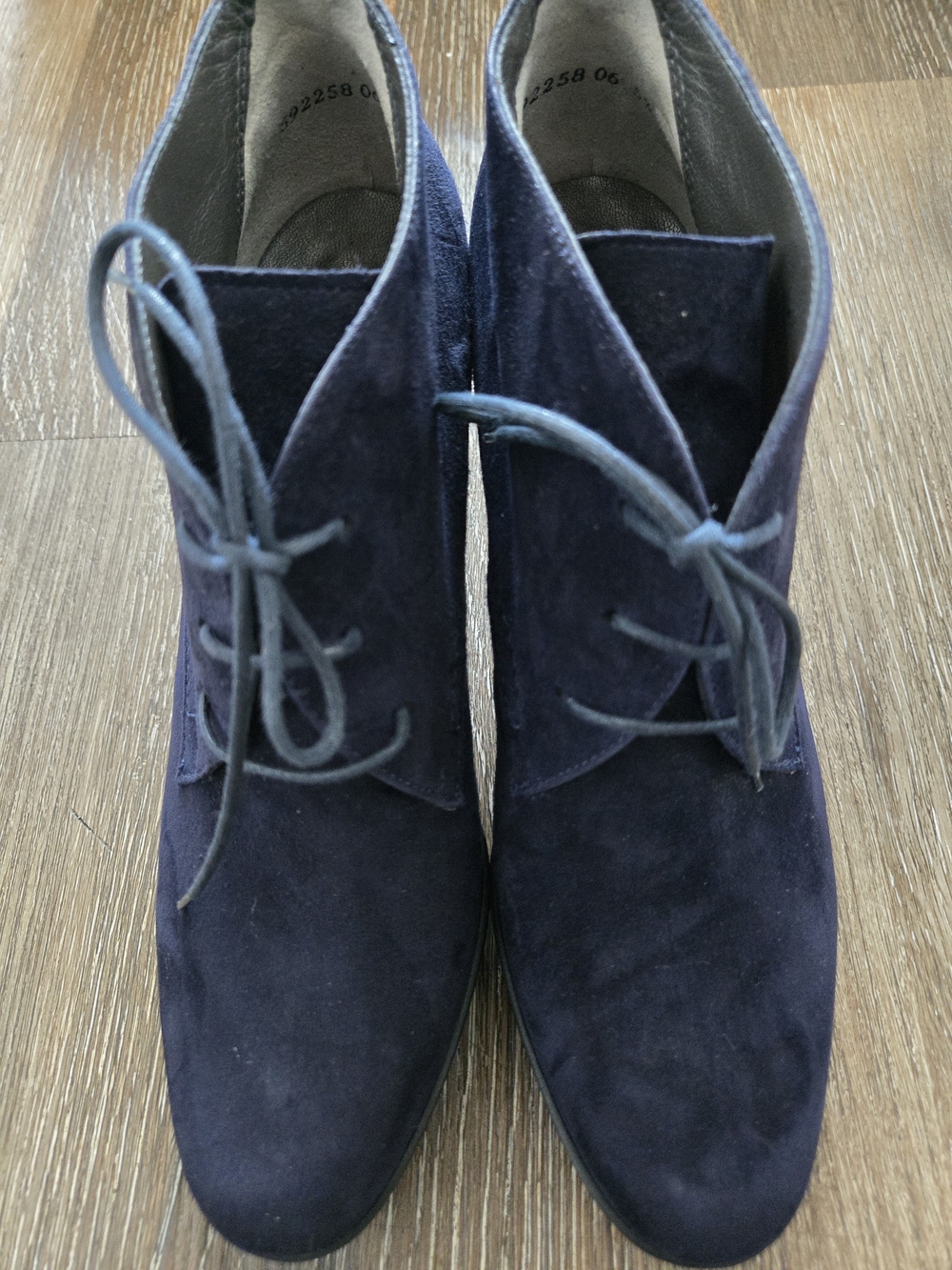 Peter Kaiser Navy Suede Chukka Lace-Up Boots